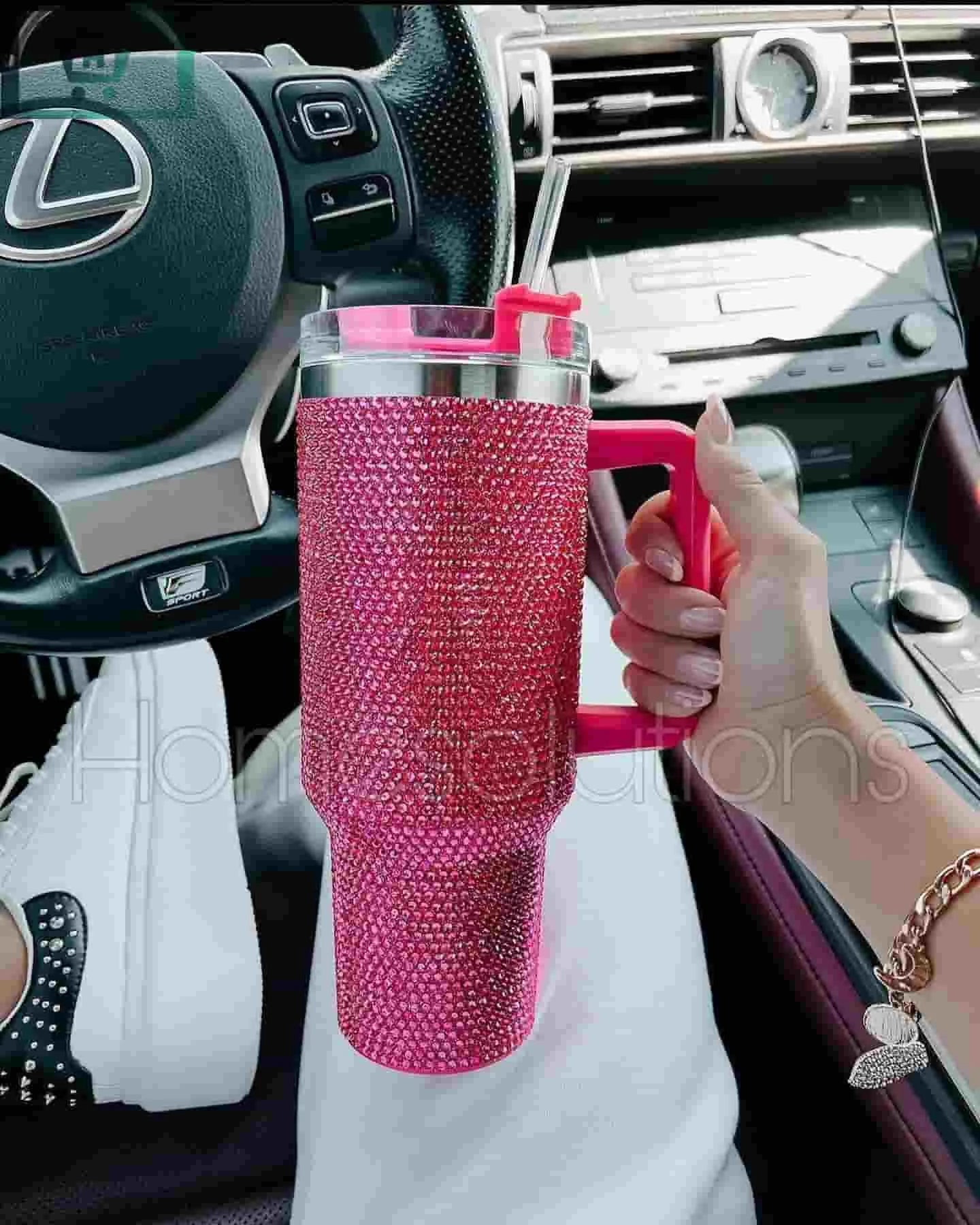 40 Oz Rhinestone Studded Tumbler