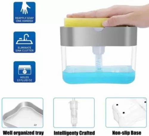 Countertop Kitchen Soap Dispenser with Sponge