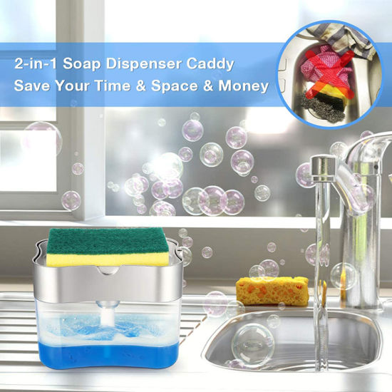 Countertop Kitchen Soap Dispenser with Sponge