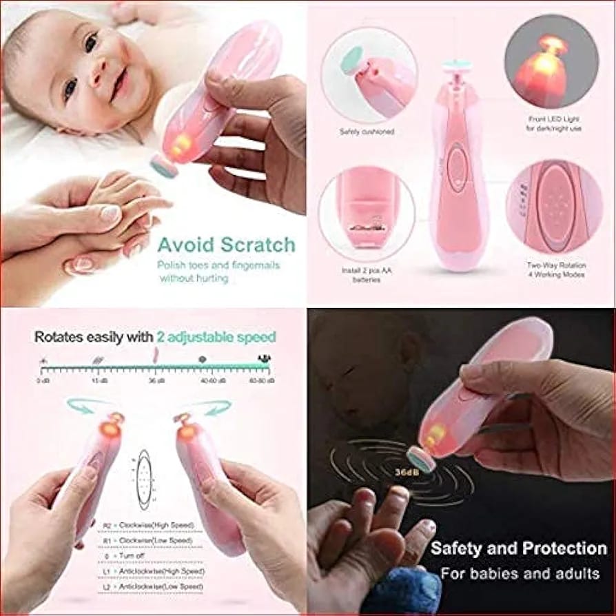 6 in 1 Baby Nail Trimmer Portable Electric Baby Manicure Pedicure Nail Clippers