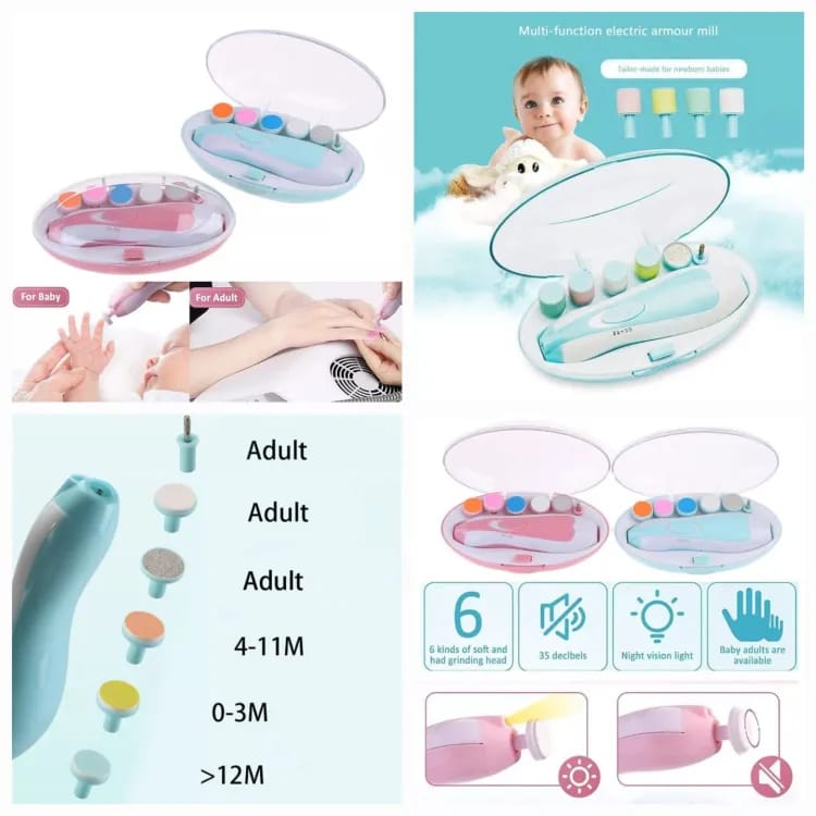 6 in 1 Baby Nail Trimmer Portable Electric Baby Manicure Pedicure Nail Clippers