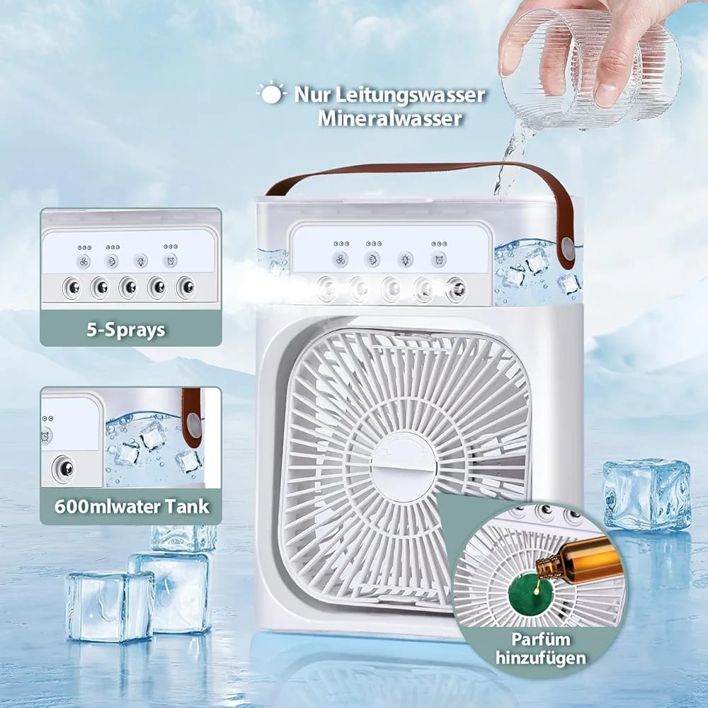 3 IN 1 AIR CONDITIONING FAN SPRAY HUMIDIFIER WATER COOLING FAN