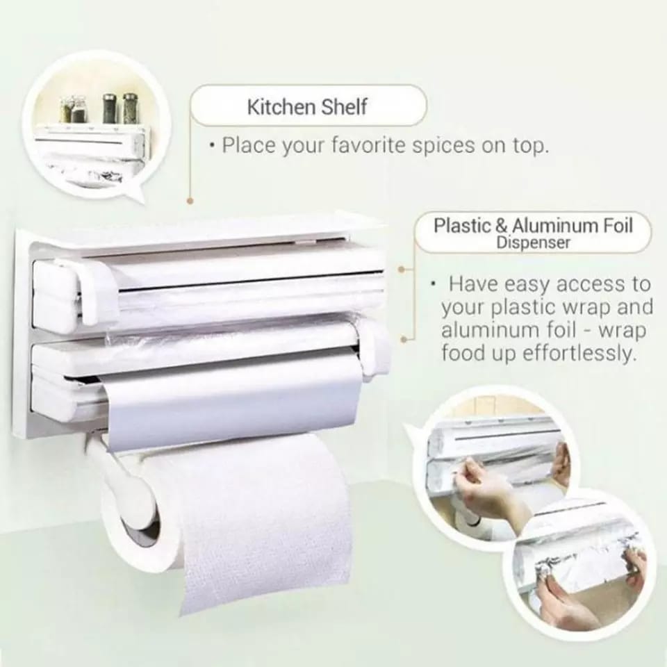 3 In 1 Kitchen Triple Paper Dispenser.