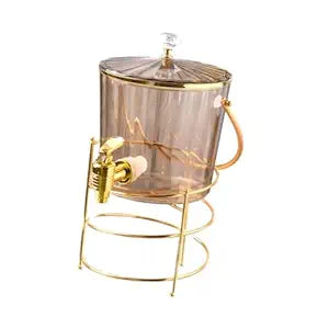 Beverage Dispenser with Spigot Cold Kettle with Faucet for Home Kitchen Milk Brown