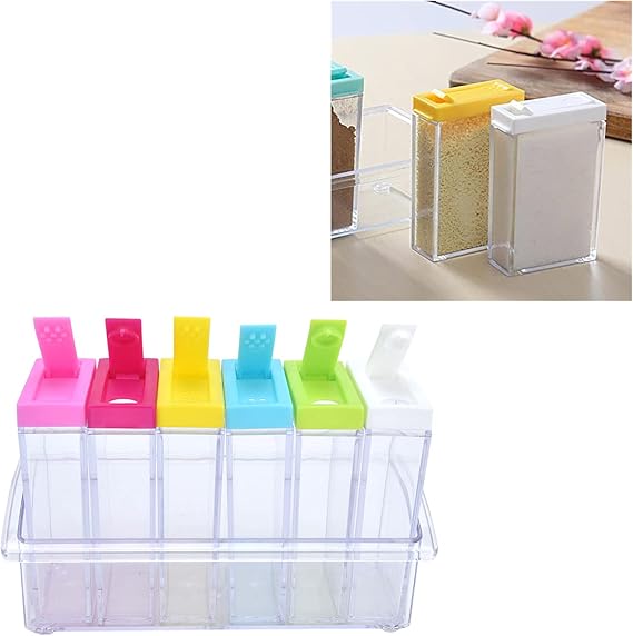 6 Pcs Portable camping seasoning salt kits, spice jars