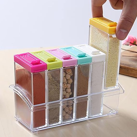 6 Pcs Portable camping seasoning salt kits, spice jars