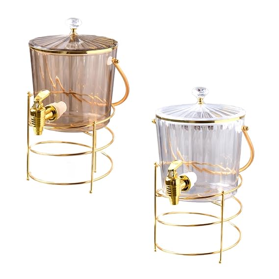 Beverage Dispenser with Spigot Cold Kettle with Faucet for Home Kitchen Milk Brown