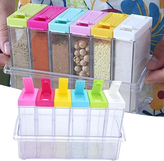 6 Pcs Portable camping seasoning salt kits, spice jars
