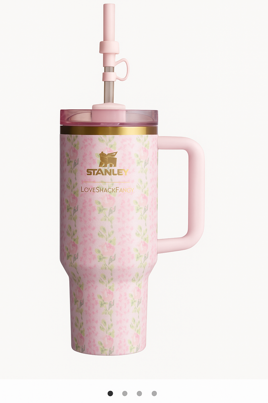 Stanley x LoveShackFancy Limited Edition Floral Tumbler – 40 oz Pink Rose Pattern