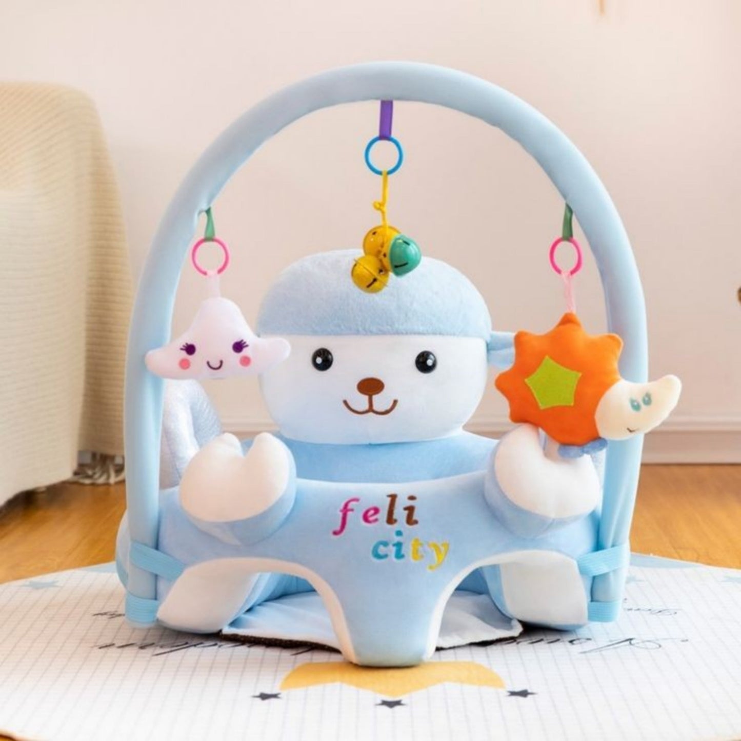 ANIMALS FACES SEAT WITH TOY BAR