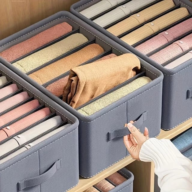 3 Pcs 7 Grids Wardrobe Storage Box