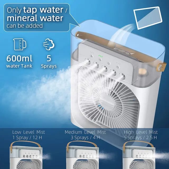 3 IN 1 AIR CONDITIONING FAN SPRAY HUMIDIFIER WATER COOLING FAN